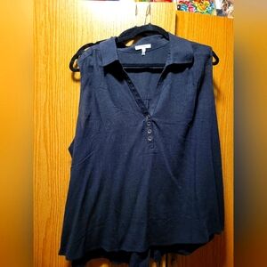 Maurices- size 3x - black collared tank top